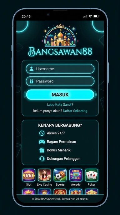Tampilan halaman login bangsawan88